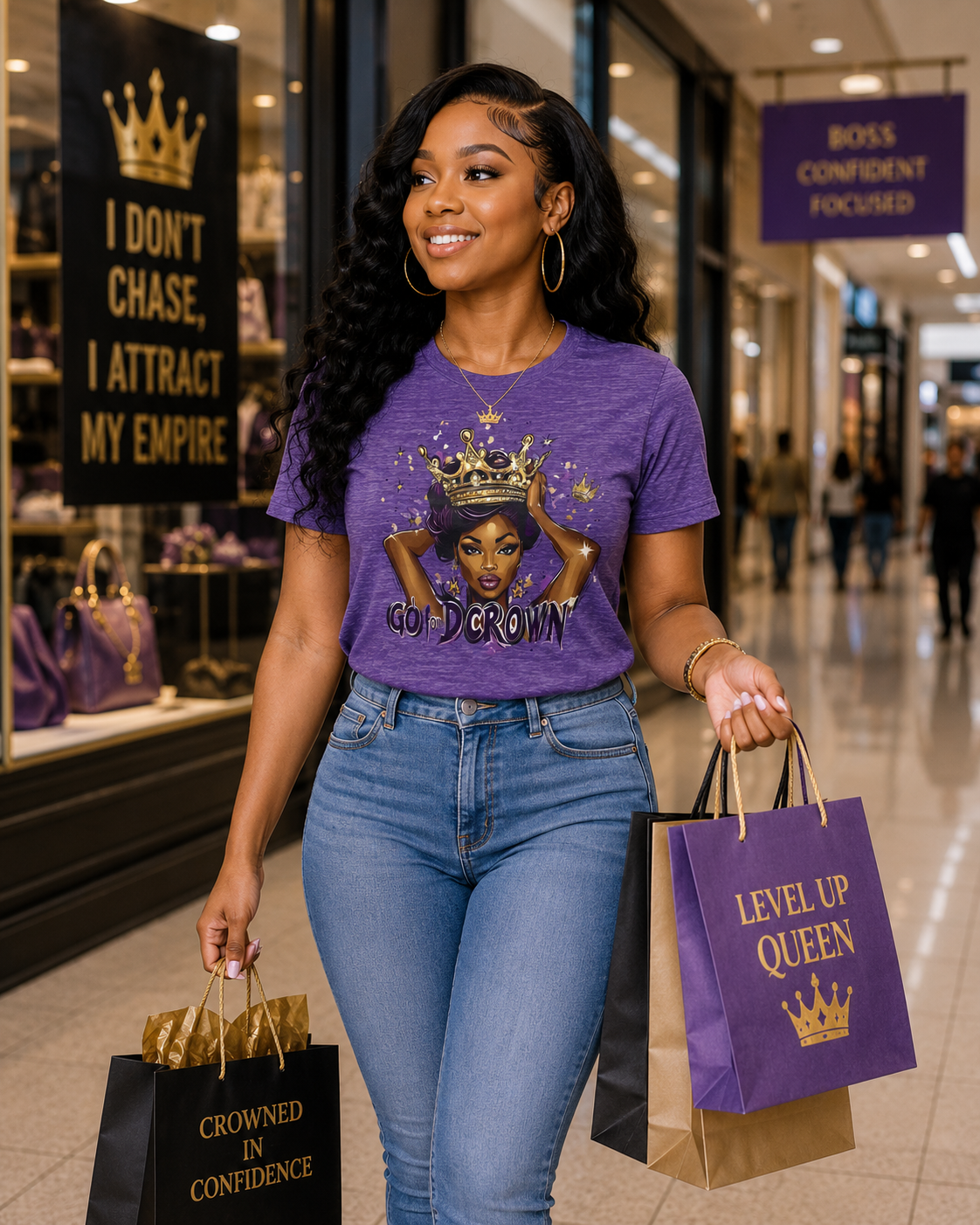 Queen Crown Tee — "Go for DCrown" Women's Graphic T-Shirt