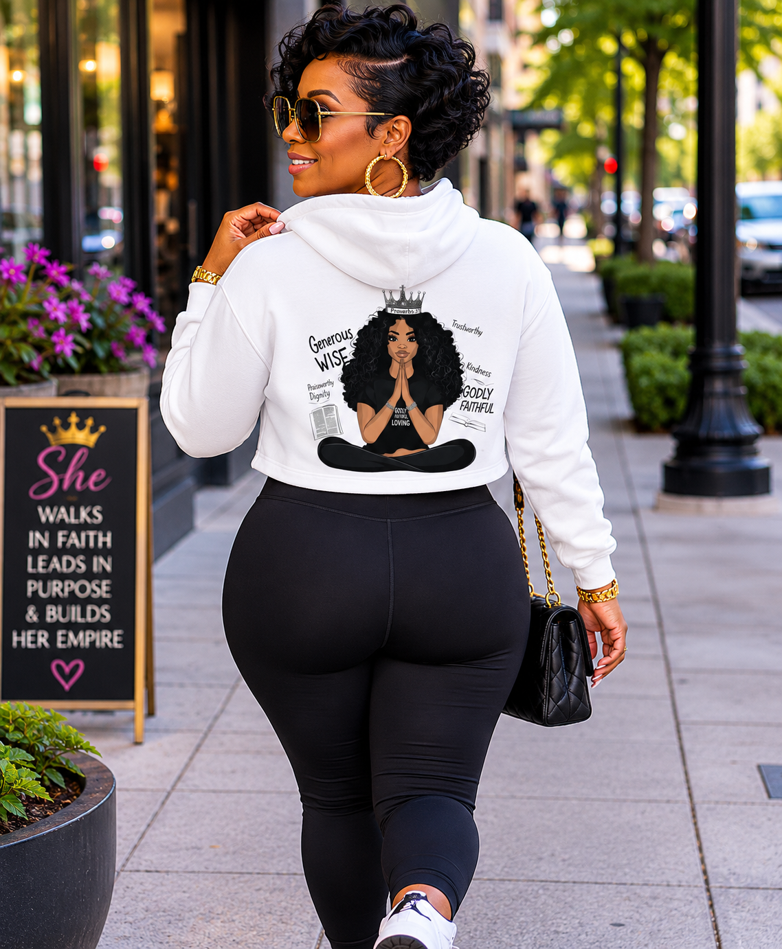 Cropped Hoodie — "Boss Lady with Proverbs 31 Energy"