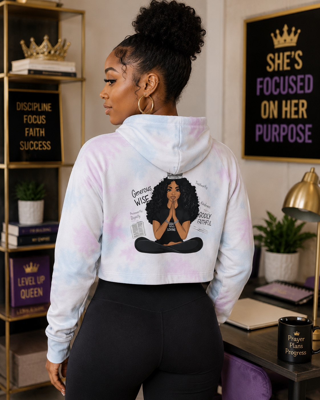 Cropped Hoodie — "Boss Lady with Proverbs 31 Energy"