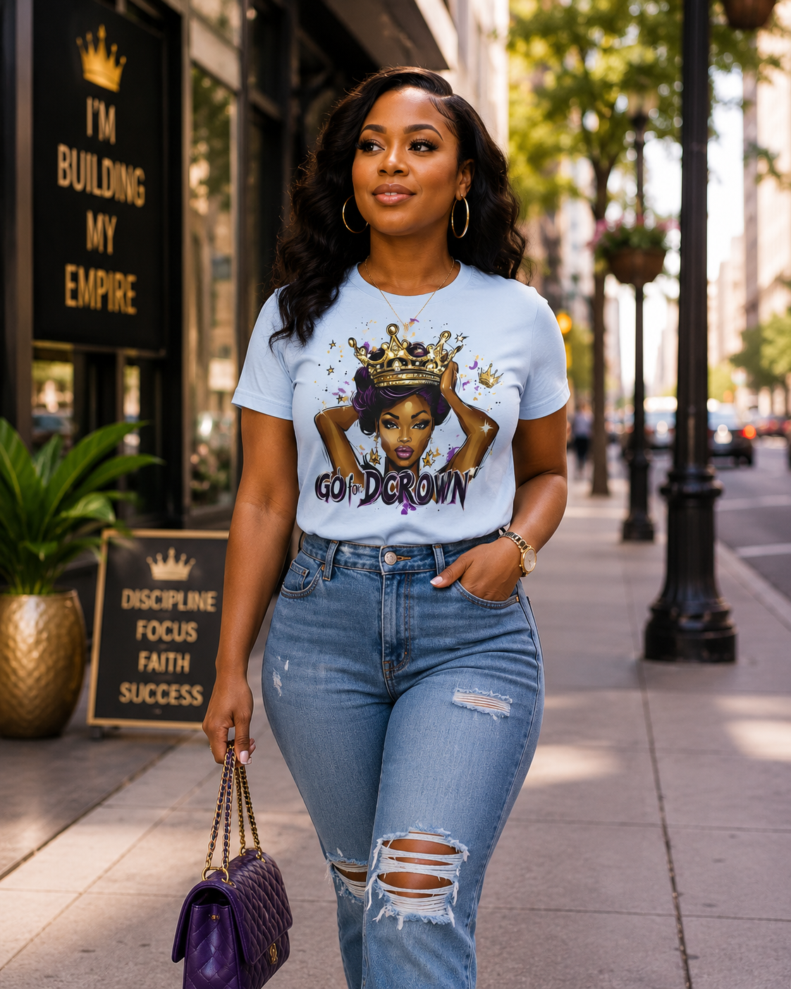 Queen Crown Tee — "Go for DCrown" Women's Graphic T-Shirt
