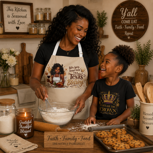 Soul Food Chef Apron – "Born Spicy' Raised Sassy"