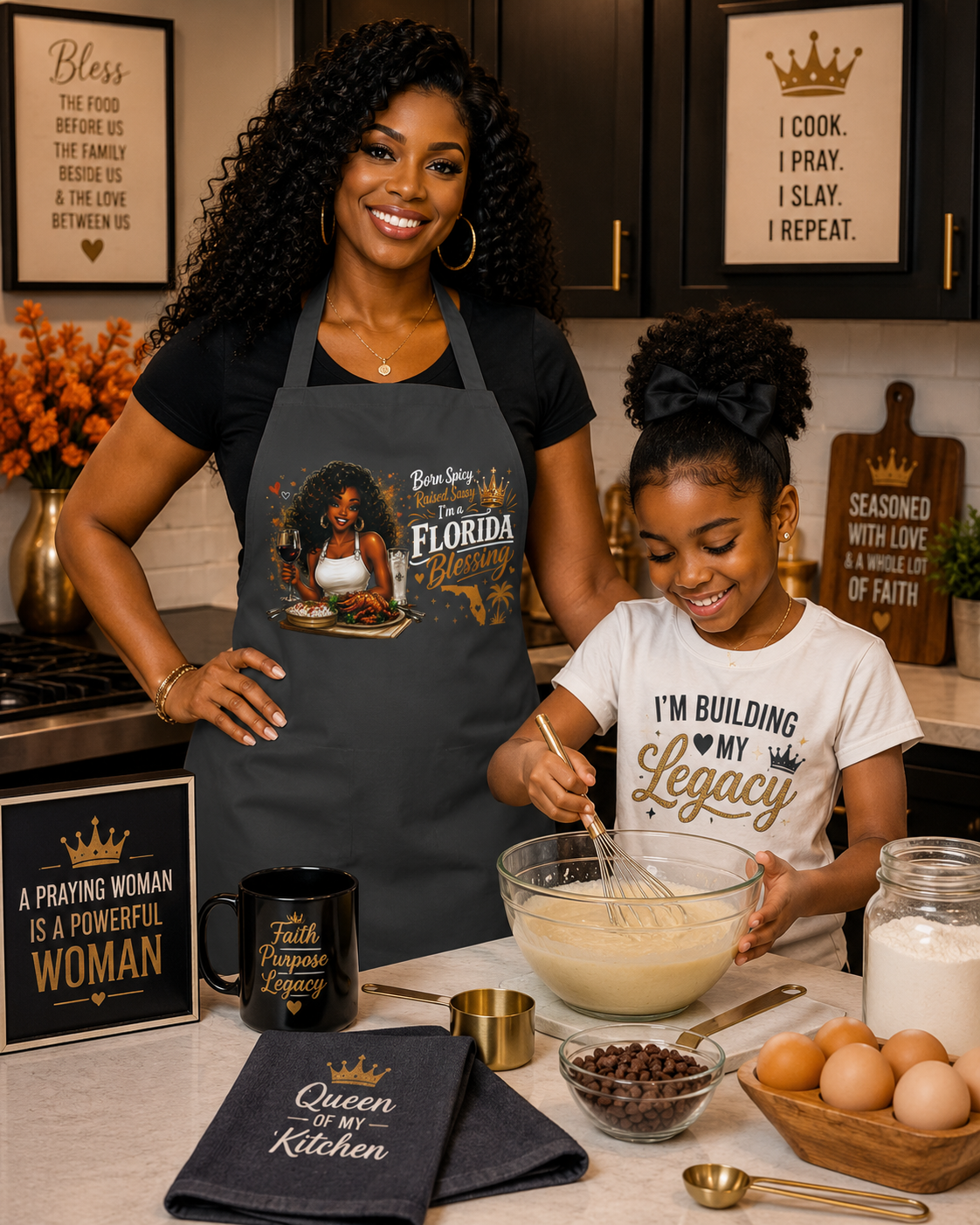 Soul Food Chef Apron – "Born Spicy' Raised Sassy"