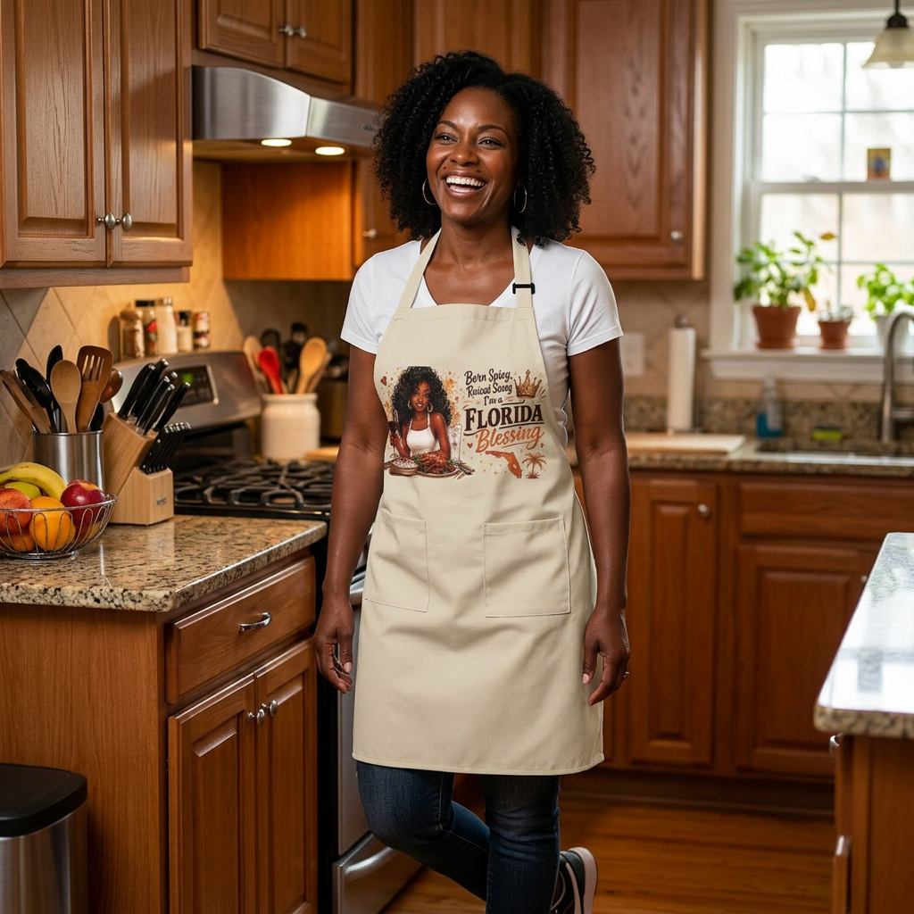 Soul Food Chef Apron – "Born Spicy' Raised Sassy"